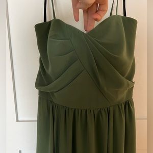 Social Bridesmaids Sage Green Dress Spaghetti Strap 6 Long